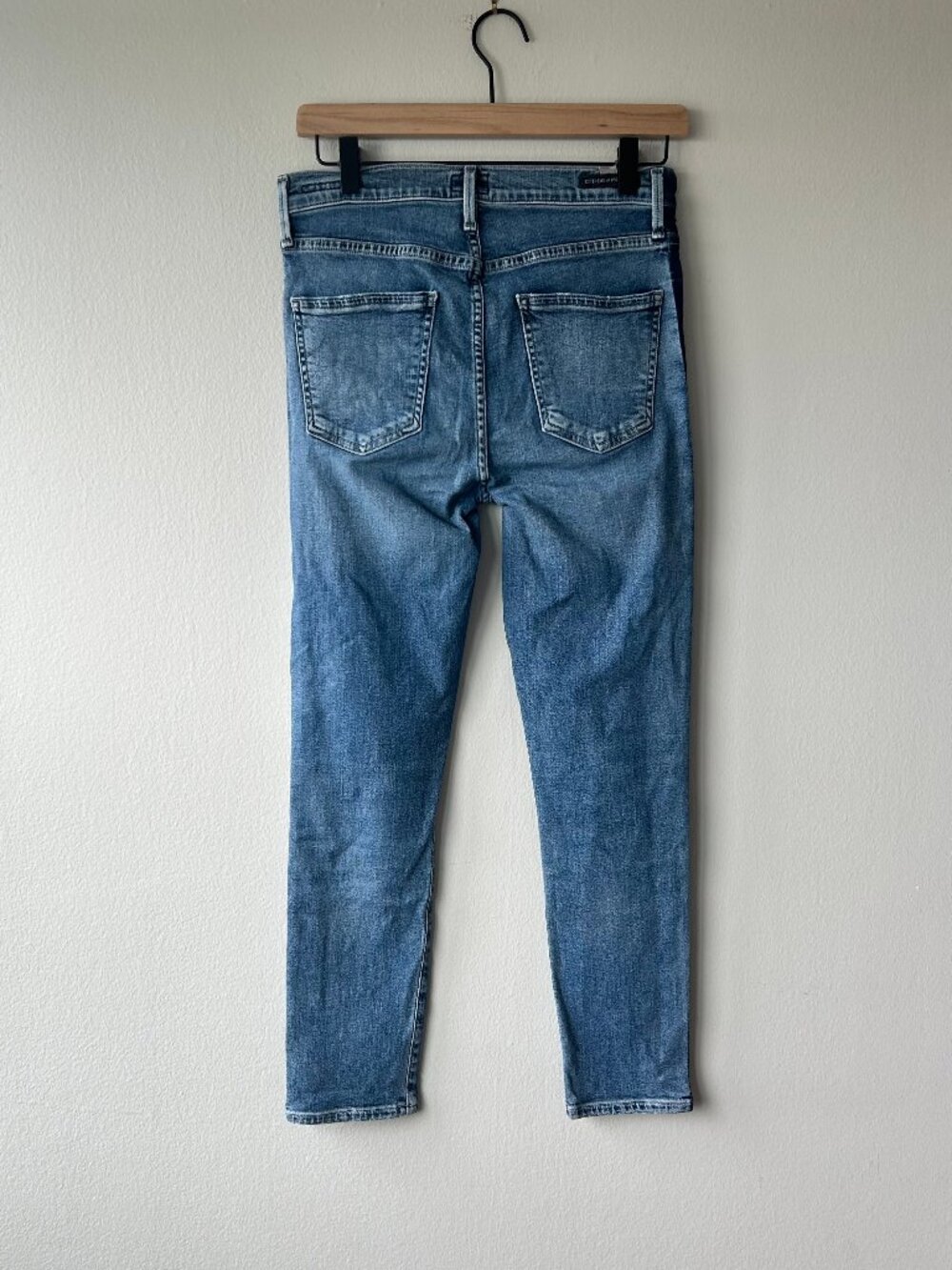 Citizens of Humanity Rocket Crop High Rise Skinny Jeans 28 Side Stripe Contrast - Picture 4 of 12